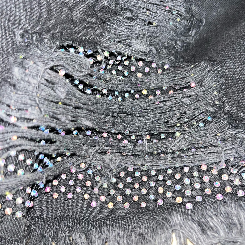 Pilcro Party Shorts Vintage Style Destroyed Denim Sparkle NEW Women’s 25 - Picture 6 of 6